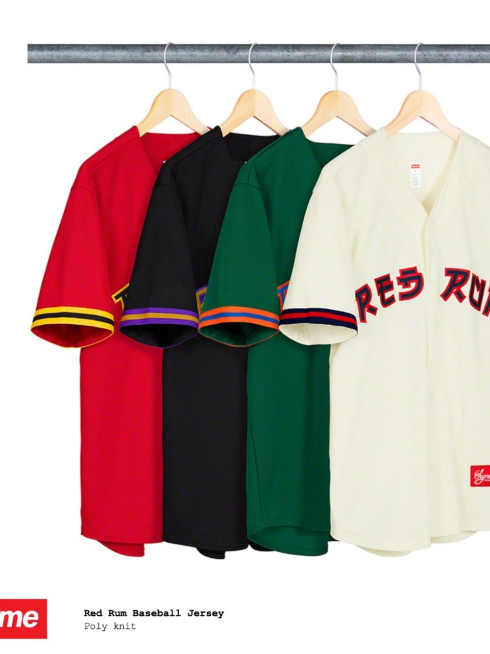 Supreme Red Rum Baseball Jersey